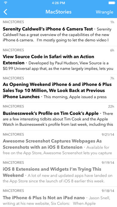 Feed Wrangler for Apple Watch