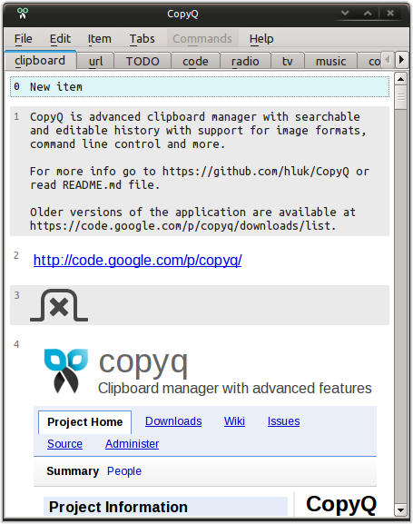 CopyQ(剪贴板增强工具)