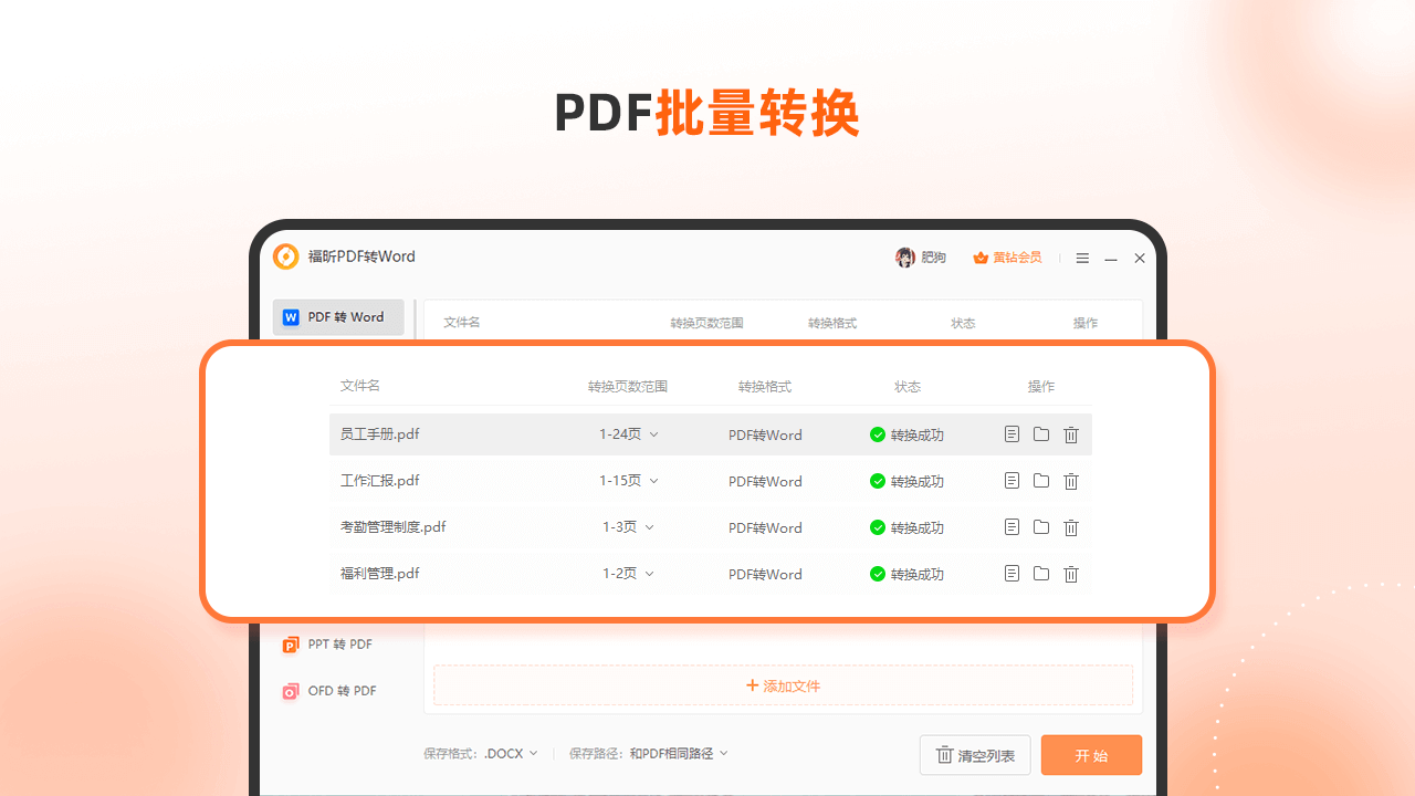 福昕pdf转word转换器