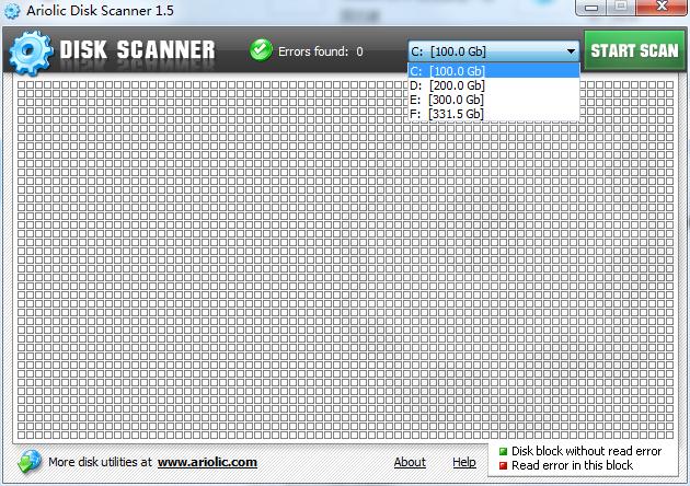 硬盘坏道扫描工具Ariolic Disk Scanner