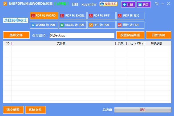 批量PDF转换成WORD转换器