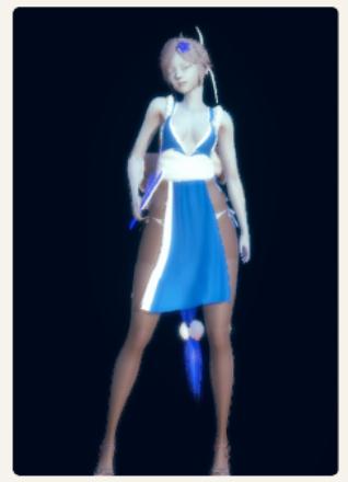AI少女蓝色不知火舞服饰