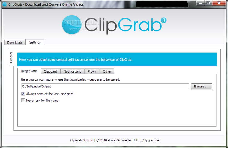 ClipGrab 转换视频格式