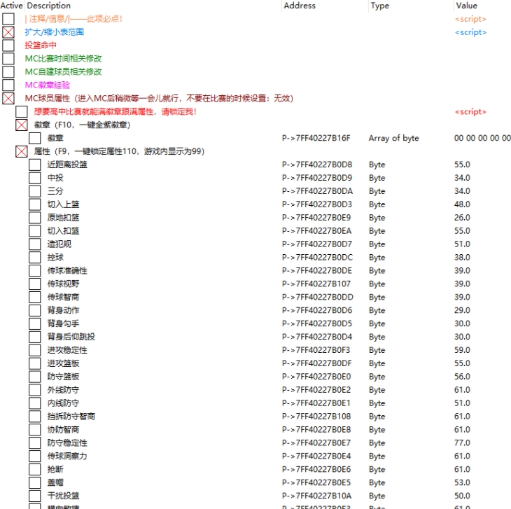 NBA2K21综合多功能修改工具ce文件ct