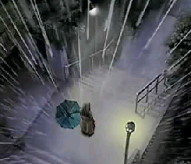 在那下雨天一个人走_爱情QQ场景