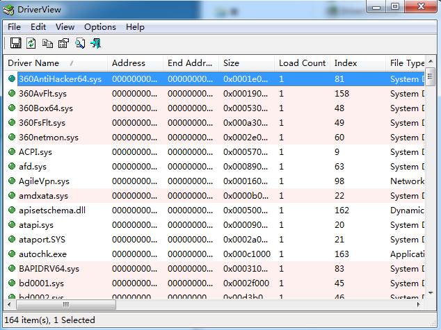 DriverView(Windows驱动扫描)