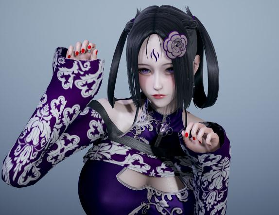 AI少女黑发紫玫瑰古风小姐姐MOD