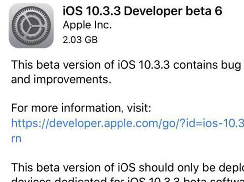 苹果ios10.3.3beta6正式版下载