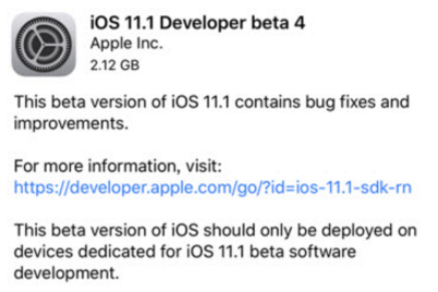 iOS11.1 Beta4测试版描述文件下载
