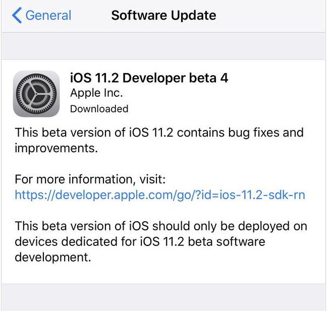 苹果ios11.2beta4官方版升级下载